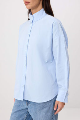 Trendyol Studio Beyaz Ayarlanabilir Oversize Asimetrik Pamuklu Poplin Gomlek TWOAW26GO00106 - Trendyolmilla фото 17