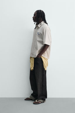 CAMISA RAYAS ESTAMPADO COMBINADO / Blanco - Zara фото 4