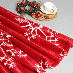 Плед LoveLife Снежинки 180*200 см,100% п/э, велсофт 280 гр/м2