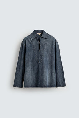 WASHED DENIM OVERSHIRT - Zara фото 8