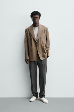 BLAZER CRUZADA TRAJE 100% LINO / Vis?n claro