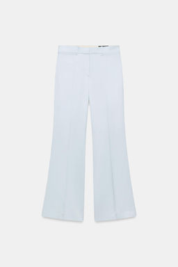 PANTAL?N FLARE CON LINO ZW COLLECTION / Azul claro - Zara фото 4