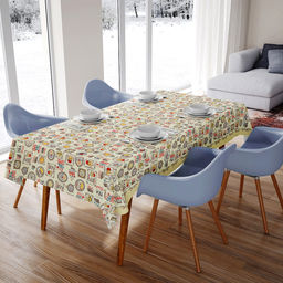 Скатерть 180х145см Чаепитие, длина стола до 140см, на 6 персон, рогожка (хлопок 100%) 171г/м2, упаковка классическая, пакет ПВХ 28х41см, Домашняя мода (Россия)