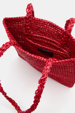 BOLSO MINI SHOPPER RAFIA / Rojo - Zara фото 6