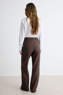 A__k Kahverengi Wide Leg/Geni_ Pa_a Palazzo Pilili Dokuma Kuma_ Pantolon TWOAW22PL0475 - Trendyolmilla фото 4