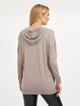 джемпер женский удлиненный с капюшоном и с вышивкой - Glenfield фото 5