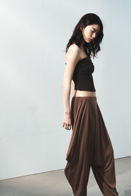 ASYMMETRIC FLOWING BAGGY TROUSERS - Zara фото 11