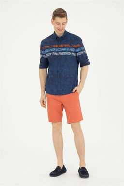 Мужская темно-синяя рубашка с длинным рукавом - U.s. polo assn фото 4