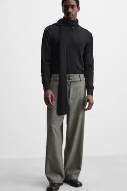 HERRINGBONE BELTED TROUSERS - Zara фото 5