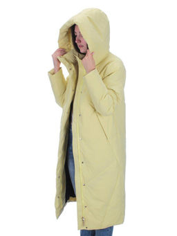 22339 YELLOW Пальто стеганое зимнее женское (200 гр. холлофайбера) - Фабричный китай фото 10
