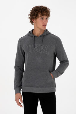 Erkek Regular Fit Kap__onlu Antrasit Melanj Basic Sweatshirt Sepette S_rpriz _ndirim