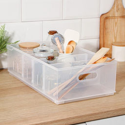 Контейнер для хранения без крышки Econova ROLLY, 11.5 л, пластик, 24.2×45×12.9 см, прозрачный