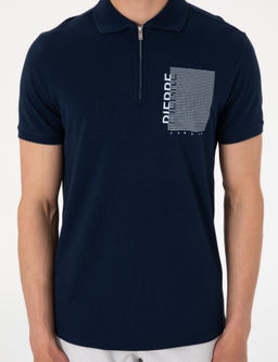 Lacivert Slim Fit Polo Yaka Ti__rt
