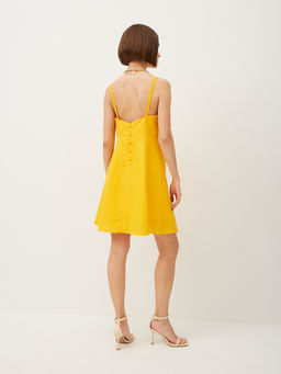 Платье мини на тонких бретелях с пуговицами по спинке - TO BE ONE фото 2