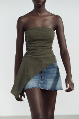 TEXTURED BANDEAU TOP - Zara фото 10