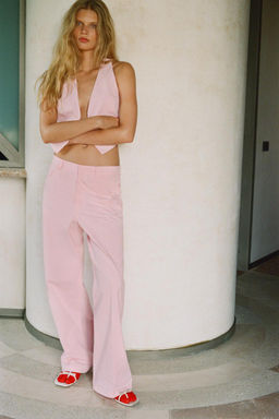 STRAIGHT-LEG COLOURED TROUSERS