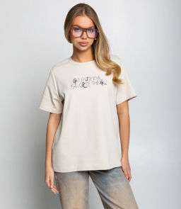 Футболка #КТ6117, светло-бежевый