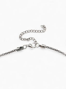 Гарнитур 2 предмета: кулон, серьги Жаклин листок, цвет синий в чернёном серебре, 45 см