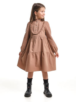 Платье для девочки нарядное детское праздничное UD 8052 коричневый - Mini maxi фото 6
