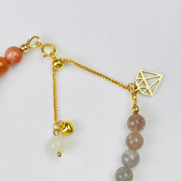 Браслет из Солнечного и Лунного камня микс Градиент 16 см + - Радуга самоцветов фото 5