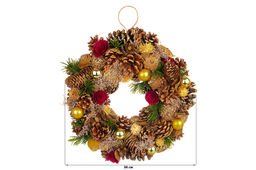 Новогоднее украшение венок 34*34*8 см Зимняя сказка круг - Elan gallery фото 6