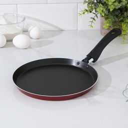 Сковорода блинная Доляна Promo, d=22 см, пластиковая ручка, антипригарное покрытие, алюминий, бордовая фото 8