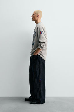CHAMPION ® X ZARA STRIPED BAGGY FIT JEANS  фото 4