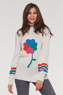 Свитер женский молоко/зеленый лес/бутон розы/оранжевая осень/звездный BE YOU