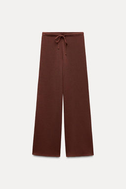 PLAIN KNIT STRAIGHT-LEG TROUSERS - Zara фото 4