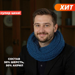 MMS5026 МУЖСКОЙ ШАРФ ТРИКОТАЖНЫЙ