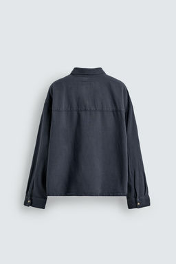 CAMISA POLO RELAXED FIT ALGOD?N - LINO / Petr?leo - Zara фото 9