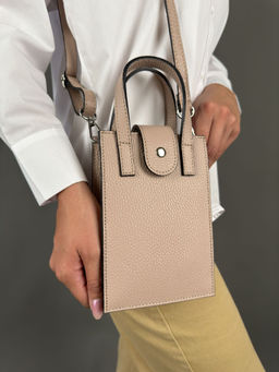 Сумка женская Sefaro из телячьей кожи маленькая розовая