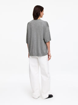Top de mezcla de seda con cuello de pico - H&m фото 3