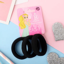 Цена за 6 шт. Резинки для волос «Спорт», набор 3 шт., вязание, 4 см, чёрные