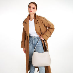 Сумка женская TEXTURA, тоут, средний размер, цвет бежевый  фото 6