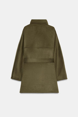 HIGH-NECK WOOL BLEND COAT ZW COLLECTION - Zara фото 3