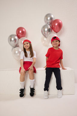 Lacivert-Ekru 2li Unisex %100 Pamuk Basic Regular Kal?p K?sa Kol Orme T-Shirt TKDSS25TS00009 - Trendyolmilla фото 2