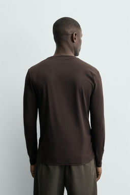 CAMISETA SLIM FIT B?SICA / Marr?n - Zara фото 3