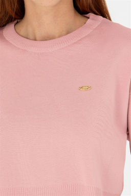 U. S. Polo Assn Женский пудровый свитер с круглым вырезом - U.s. polo assn фото 6