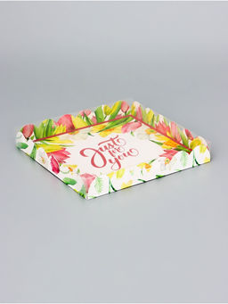 Цена за 5 шт. Коробка для печенья, «Тюльпаны», 21×21×3 см