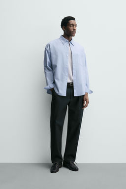 PLEATED TEXTURED TROUSERS