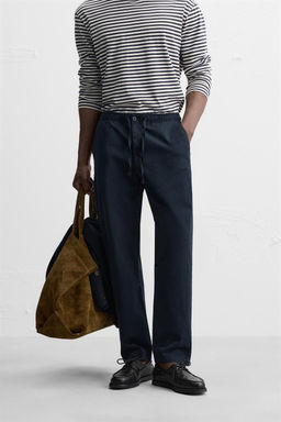 REGULAR FIT JOGGER WAIST TROUSERS - Zara фото 12