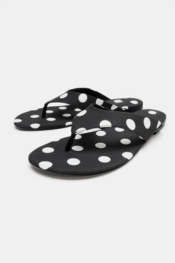 SANDALIA PLANA ESTAMPADO LUNARES / Negro - Zara фото 4