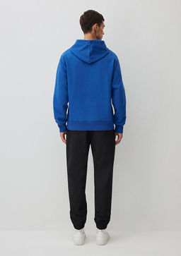 Kapusonlu Mavi Basic Sweatshirt  фото 4