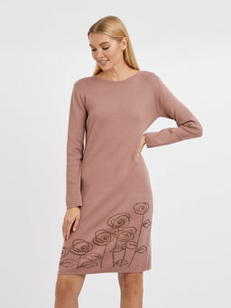 платье длины миди в розовом цвете с цветами из страз - Glenfield фото 3