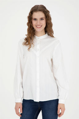 Женская белая рубашка с длинным рукавом - U.s. polo assn фото 3