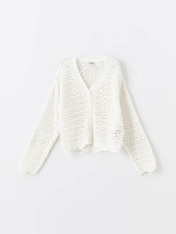 V Yaka Ajurlu K?z ?ocuk Triko H?rka