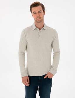 Ta_ Regular Fit Pamuk Kar___ml_ Polo Yaka Sweatshirt