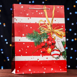 Пакет подарочный Счастливого Нового Года, 33 х 42,5 х 10 см - Simaland фото 5