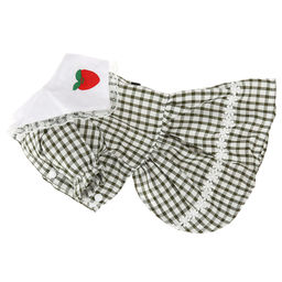 Пэт тойс (Pet toys) Одежда для собаки Платье с вышивкой, с кружевом, на кнопках р-р XL, длина спинки 34см/обхват груди 42см/обхват шеи 32см, цвет-хаки, 100% полиэстер (Китай) - Домашняя мода фото 7